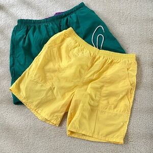 Men's Lands' End Swim Shorts 2 Pair Drawstring Waist Lightweight